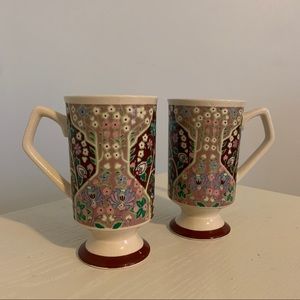 Pair of Vintage Floral Mugs GHC